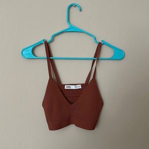 Zara | Ribbed Bra Knit Top